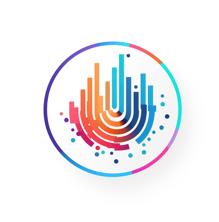 Foto un círculo colorido con un diseño colorido en el medio.