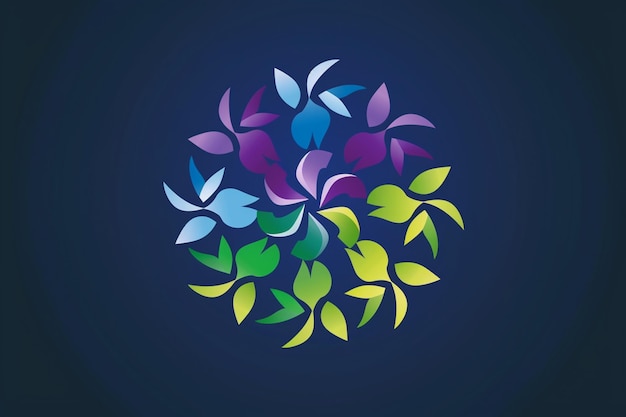 un círculo colorido de flores con la palabra " primavera " en él