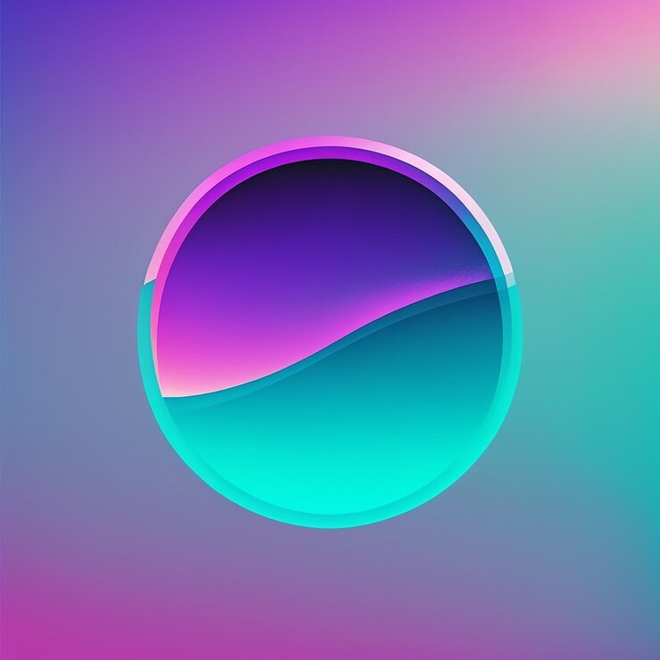 Foto un círculo colorido con un fondo azul y morado.