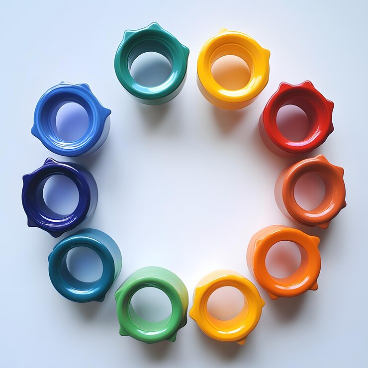 Foto un círculo colorido con la palabra "anillo" en él
