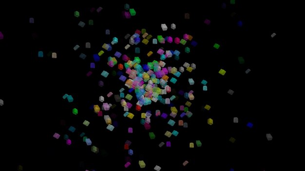 un círculo colorido de puntos con un objeto en forma de corazón en el medio