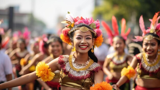 Círculo de amigos javaneses segue o carnaval cultural na cidade de Baubau