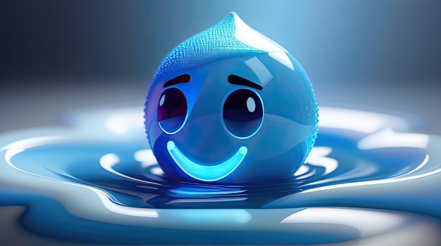 Círculo de emoji de água 3D