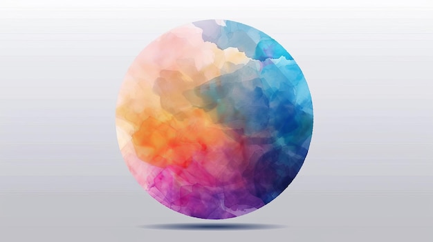 Círculo de gradiente de aquarela moderna isolado em fundo transparente Modelo de design de mistura de cores vibrantes