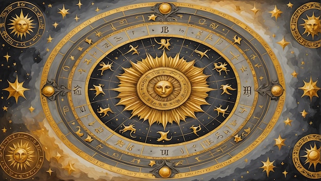 Círculo de horóscopo para todos os signos do zodíaco astrologia