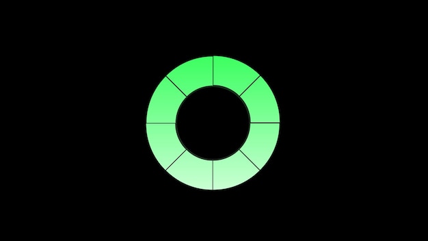 Foto círculo de néon verde sobre fundo preto