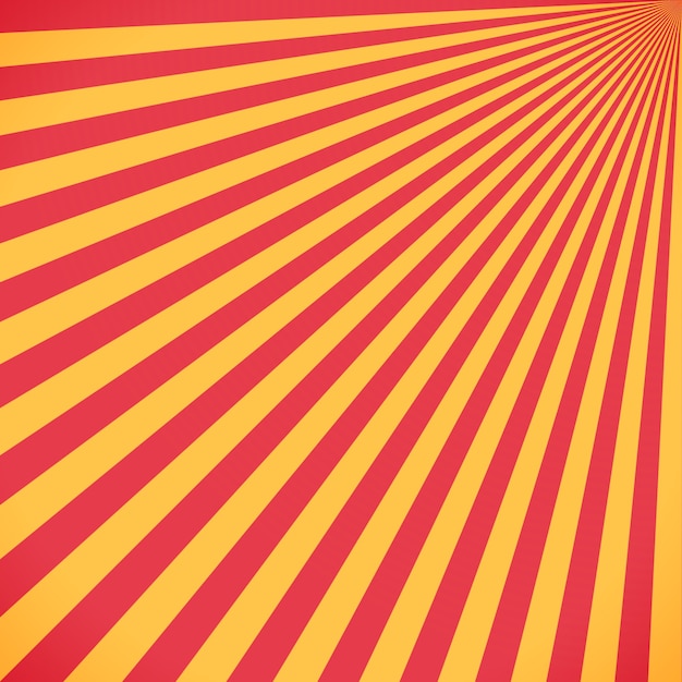 Círculo de sunburst vermelho e amarelo e padrão de fundo