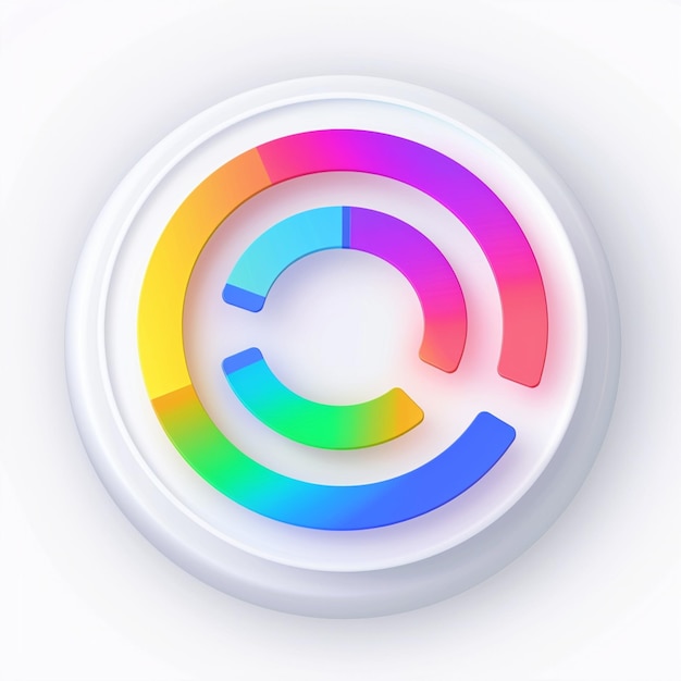 Foto un círculo con un diseño de color arco iris en él