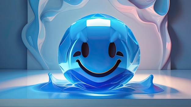 Círculo de emojis de agua en 3D