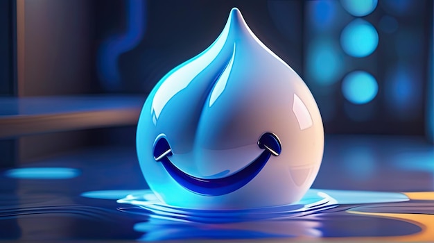 Círculo de emojis de agua en 3D