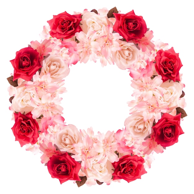 Círculo de fondo floral. Textura verde brillante de varias flores. El concepto de primavera y verano, naturaleza, ecología. Tema del romance, el amor, el día de San Valentín. Forescencia y florecimiento.