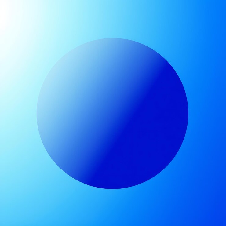 Foto círculo de gradiente azul sobre un fondo azul
