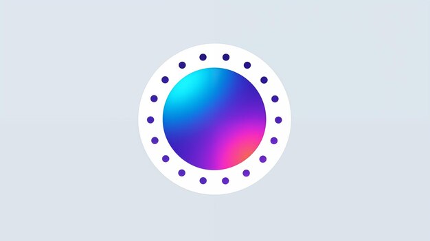 Círculo gradiente con borde punteado y colores vibrantes