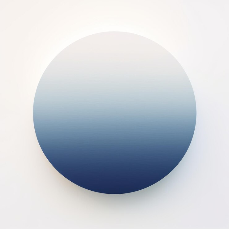 Foto círculo de gradiente minimalista círculo de graduado de color sutil en fondo blanco apagado