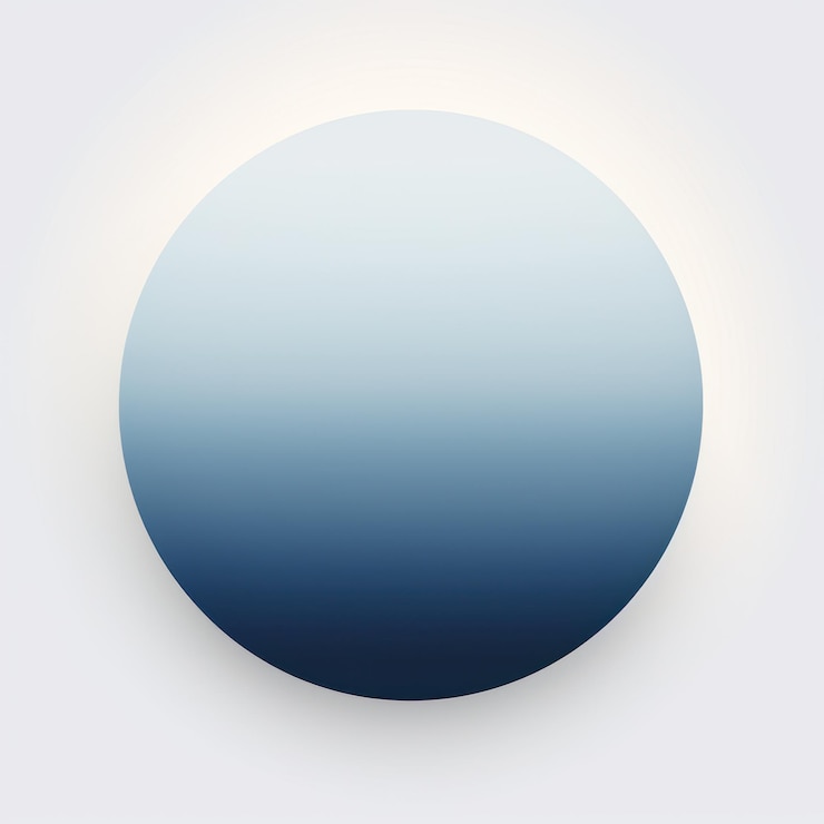 Foto círculo de gradiente minimalista círculo de graduado de color sutil en fondo blanco apagado