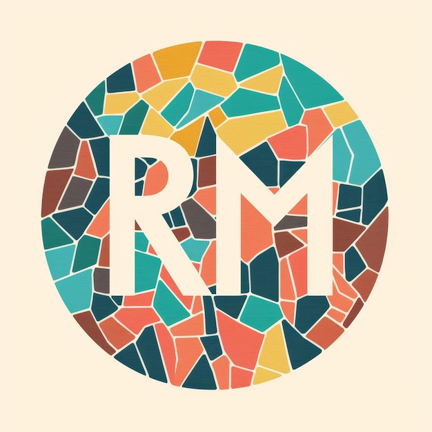 un círculo con la letra r y las letras r y r en él