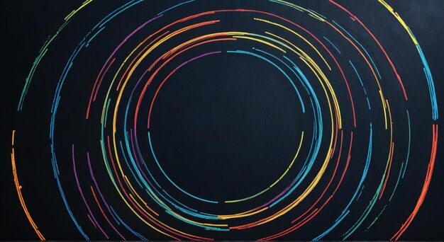 un círculo de líneas de color es dibujado por un círculo De líneas de color
