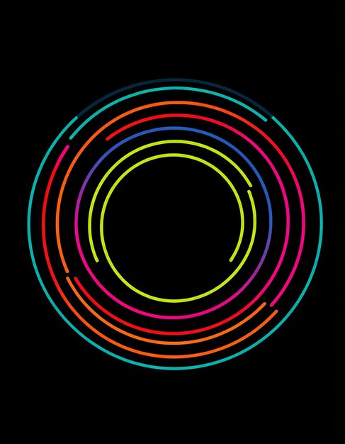 un círculo con luces de colores que está iluminado