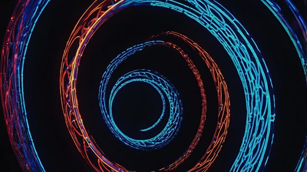 un círculo de luz está iluminado por un círculo azul