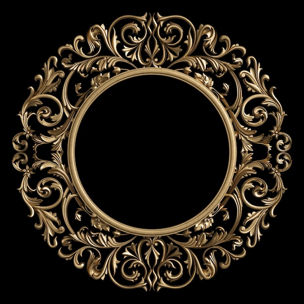 Foto círculo de marco clásico con decoración de adornos