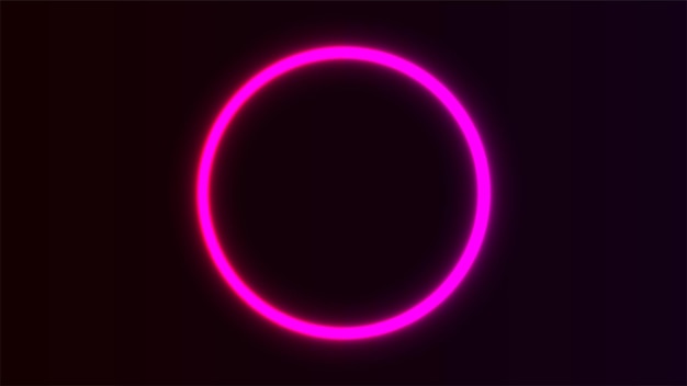 círculo de neón rosa sobre fondo negro