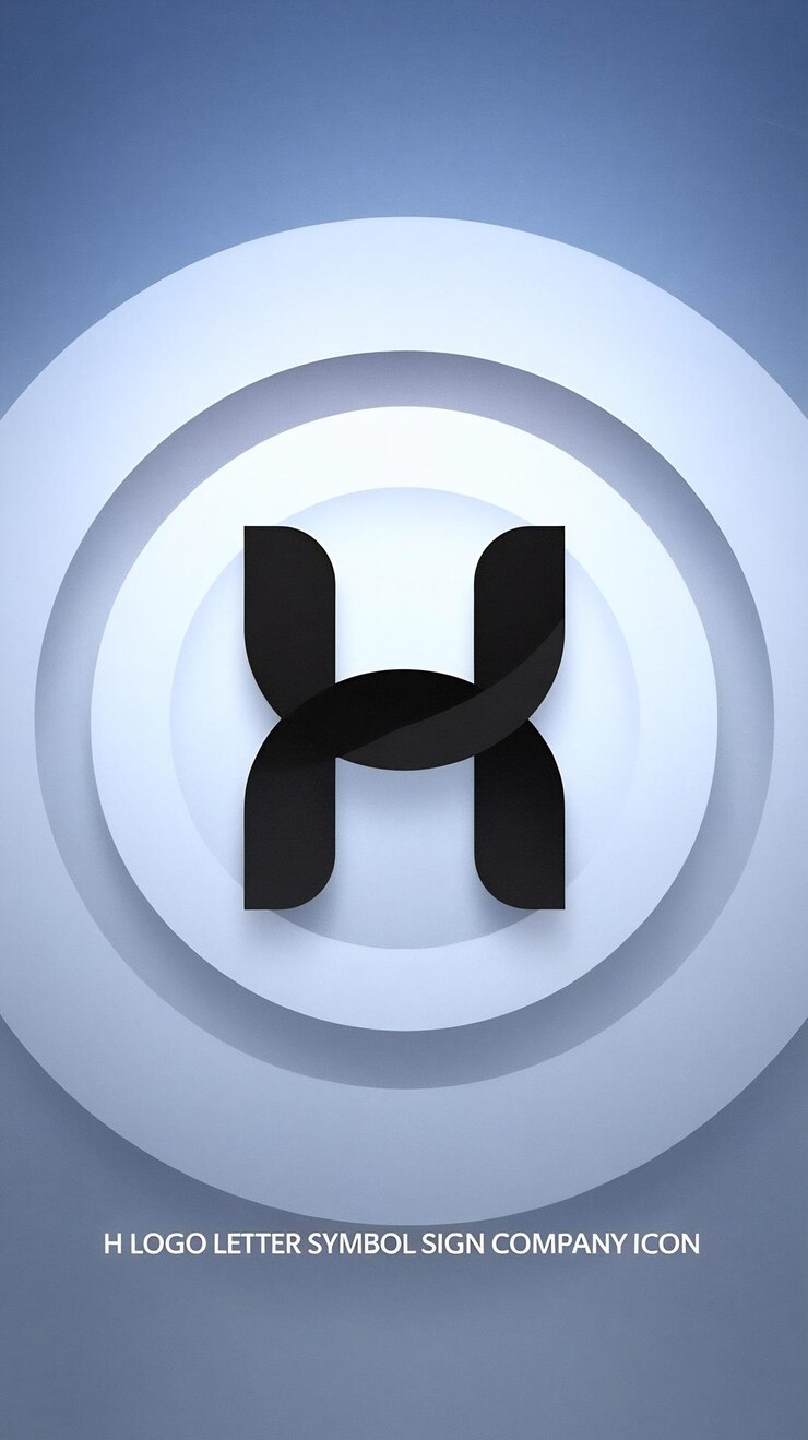 Foto círculo plano abstracto h logotipo letra símbolo signo de la compañía icono vect