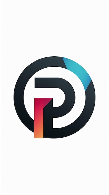 Círculo plano abstracto P logotipo letra símbolo signo de la empresa icono vect