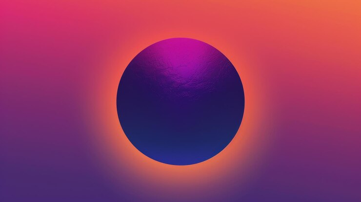 Foto un círculo púrpura y naranja con un centro azul claro
