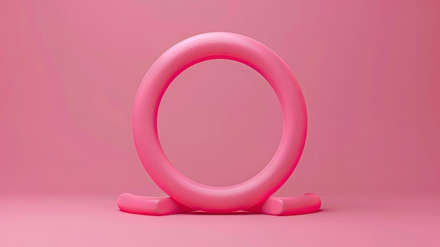 un círculo rosado con un agujero en él tiene la forma de una o