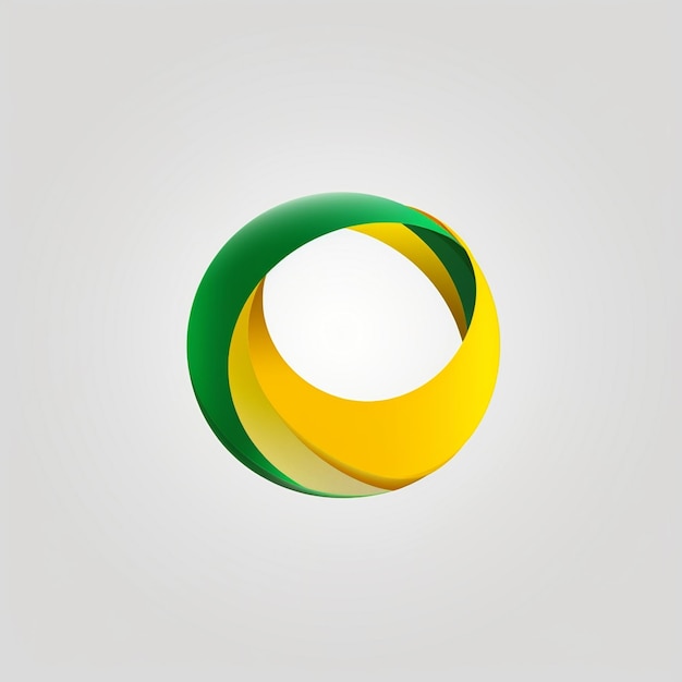 Foto un círculo verde y amarillo con una franja verde y amarilla en la parte inferior.