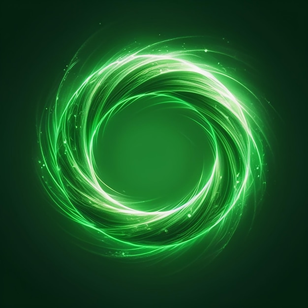 Foto un círculo verde con un fondo verde que dice espiral