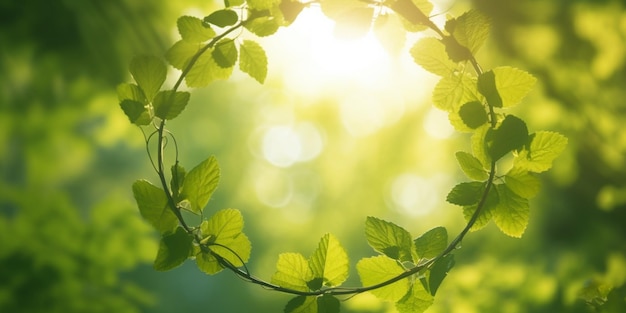 Un círculo verde con hojas