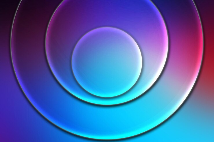 Foto círculos abstractos en colores de gradiente para el diseño artístico