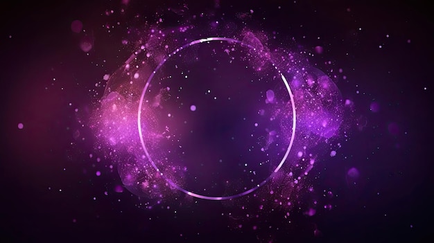 Círculos abstratos de bokeh violeta Linda ilustração de partículas com tecnologia Generative AI