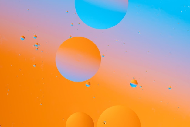 Círculos de colores flotando en un fondo de gradiente