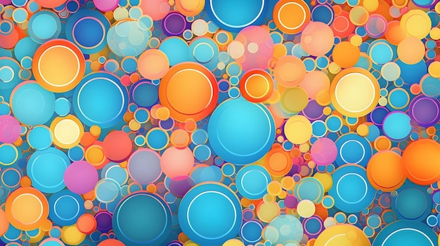 Círculos coloridos em um fundo colorido