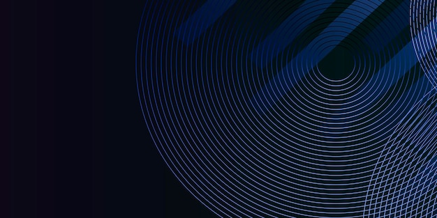 Círculos concéntricos abstractos de color azul oscuro