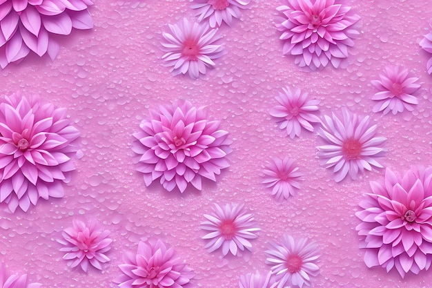 Círculos de água com pétalas de fundo rosa composição realista com brilho e flores sakura