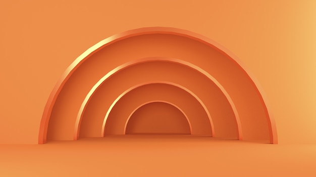 Círculos de fondo naranja 3d