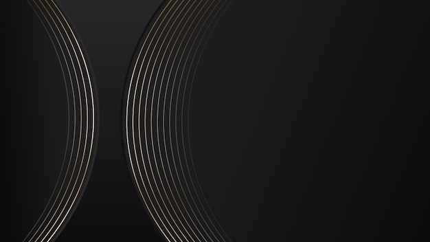 Círculos negros y dorados fondo de movimiento geométrico de tecnología abstracta Bucle sin costuras Animación de video 4K 4096x2160