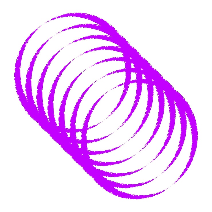 Foto círculos superpuestos pegatina png forma geométrica púrpura en el diseño cyberpunk