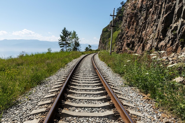 Circum Baikal Railway Eisenbahn entlang des Ufers des Baikalsees Russland