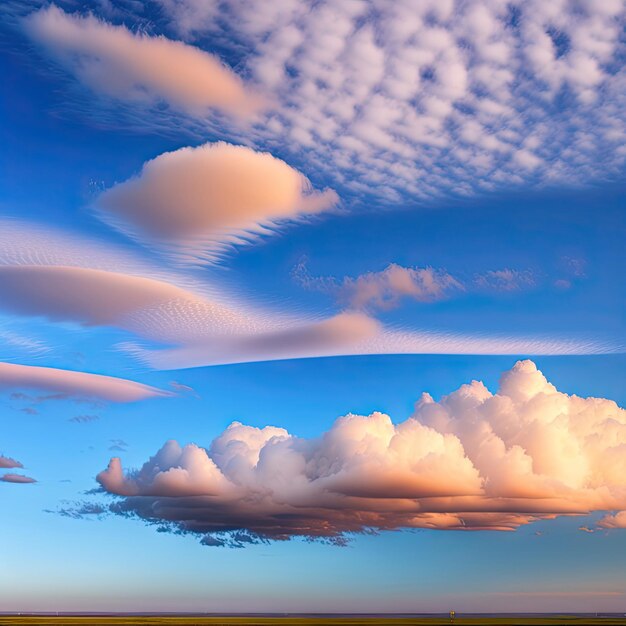 Cirrocumulus-Wolke auf blauem Himmelshintergrund