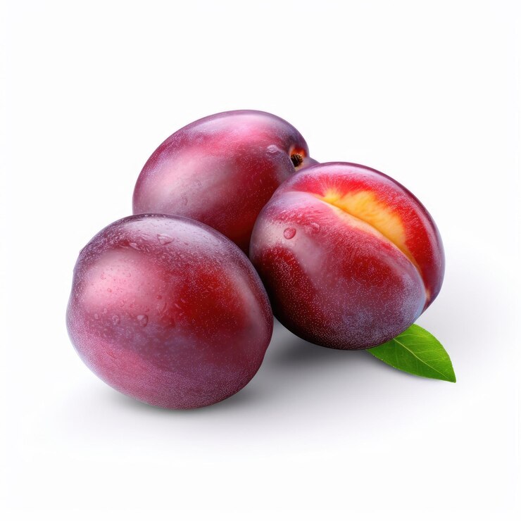 Ciruela Fruta con fondo blanco aislado