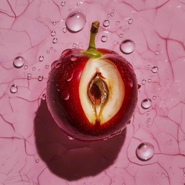 Foto ciruela jambolan ciruela java con gotas de agua en fondo blanco