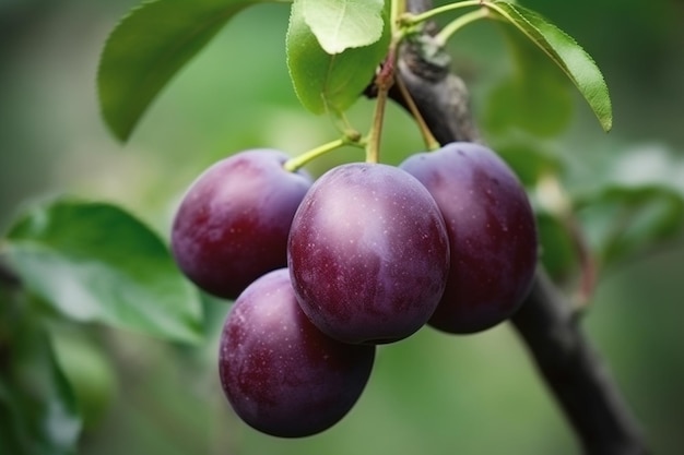 Ciruelo orgánico Concepto de fruta orgánica