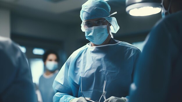 Un cirujano confiado en una sala de operaciones