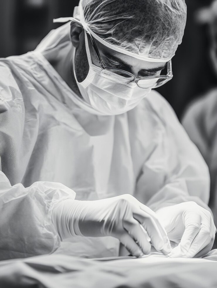 El cirujano médico en el quirófano