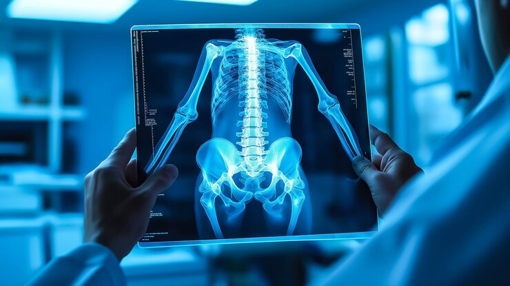 Un cirujano ortopédico examina los huesos del cuerpo de un paciente Radiografías de huesos IA generativa