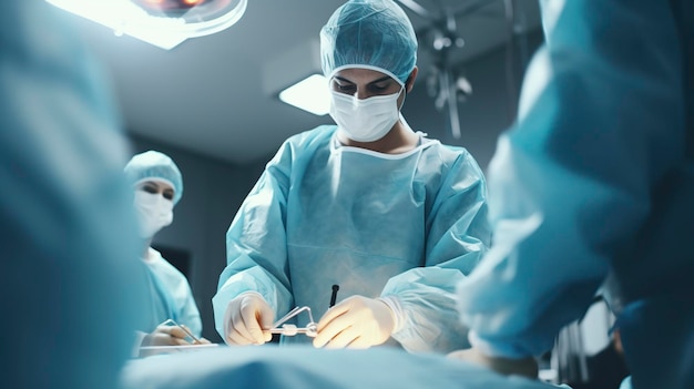 cirujano que realiza una operación en un paciente